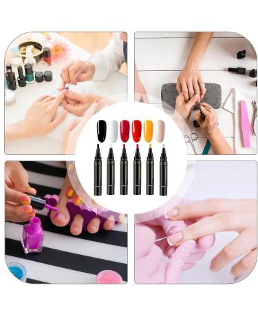  scyca 6 Pcs Gel Nail Pen Set Quick Dry Nail Art Pen No UV Nail Polish Accessories for Professional Manicure - Buy Online on GoSupps.com