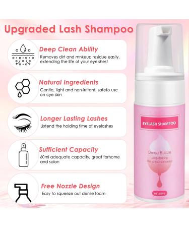 Lash Shampoo for Extensions - Gentle Mousse Cleanser & Cleaning Kit with Brush & Makeup Bag for Salon & Home - Deep Clean for Perfect Lash Care - Buy Online on GoSupps.com