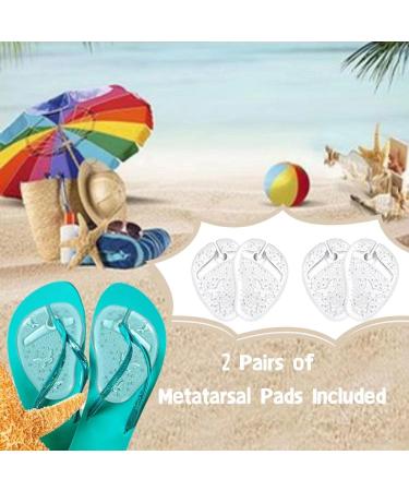 Gel Metatarsal Pads for Thong Sandals - 2 Pairs Cushion Inserts for Metatarsal Support and Pain Relief - Buy Online on GoSupps.com