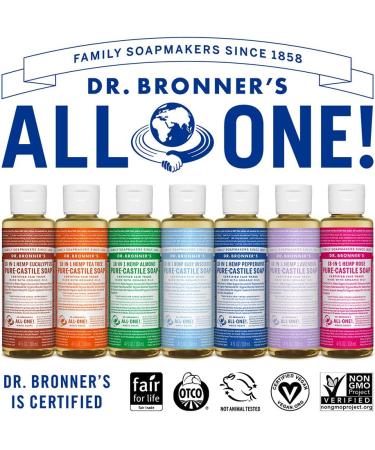 Dr. Bronner's Tea Tree Pure-Castile Liquid Soap 16 oz - Organic, 18-in-1 Uses for Acne, Dandruff, Laundry, Pets, Vegan, Non-GMO - Buy Online on GoSupps.com