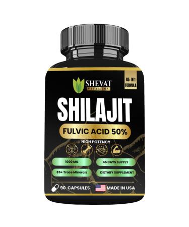 90 Shilajit Capsules for Men & Women 22000mg with 50% shilajit Fulvic acid organic Himalayan Natural Shilajit for Men Pure Shilajit Extract 85+Trace Mineral Supplements for Women Energy Boost-USA Made
