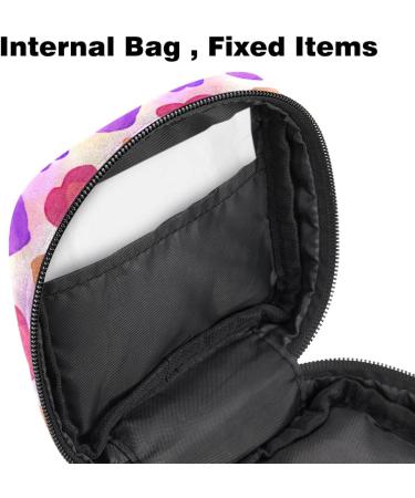Women's Watercolor Purple Pink Love Hearts Menstrual Storage Bags - Stylish Zip Pocket Tampon Tied Bags - Buy Online on GoSupps.com