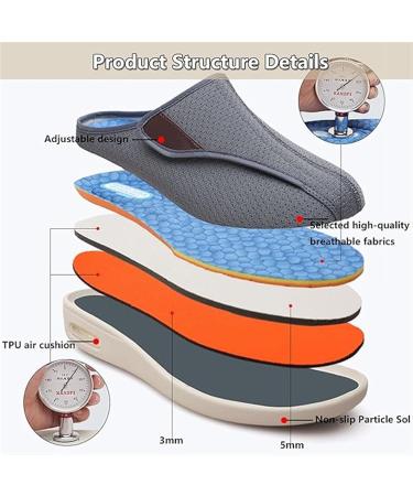 Buy Women's Diabetic Shoes - Casual Non-Slip Slippers for Arthritis & Edema | Lightweight Pressure-Free Walking Shoes for Plantar Fasciitis & Swollen Feet - Size 8.5 Dark Gray - Buy Online on GoSupps.com