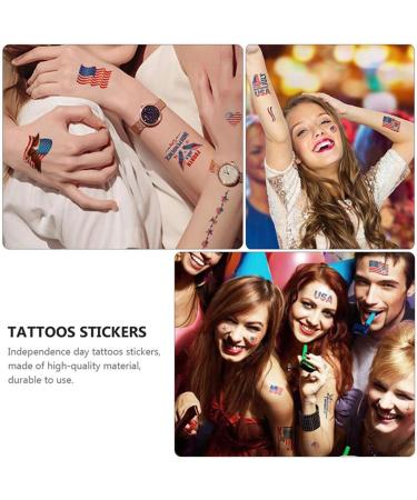 4th of July Temporary Tattoo Stickers - USA Flags & Stars Body Art for Men & Women - Buy Online on GoSupps.com