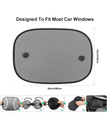 Universal Baby Car Window Sunshades - 1 Pair (30x50cm) | UV Protection for Kids and Pets - Buy Online on GoSupps.com