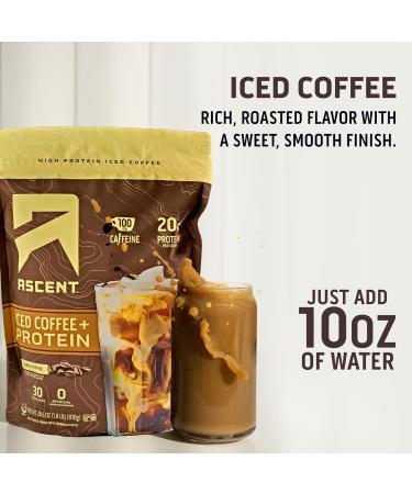 Ascent Iced Coffee Protein Powder - High Protein Coffee Powder 20 g Protein & 100 mg Caffeine - 30 Servings Iced Coffee 1.75 Pound (Pack of 1) - Buy Online on GoSupps.com