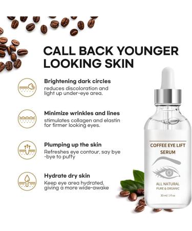 Caffeine Eye Serum for Dark Circles Organic Caffeine Eye Lifting Serum Anti Aging Under Eye Serum Caffeine Eye Cream for Dark Circles and Puffy Eyes Skincare Anti Wrinkle Eye Bag Removal - Buy Online on GoSupps.com