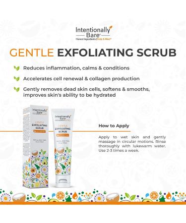 Intentionally Bare Gentle Face Scrub - Pro-Aging Exfoliator with MCT Oil for All Skin Types - 3.4oz | Best Face Scrub for Women with Dry Skin - Buy Online on GoSupps.com