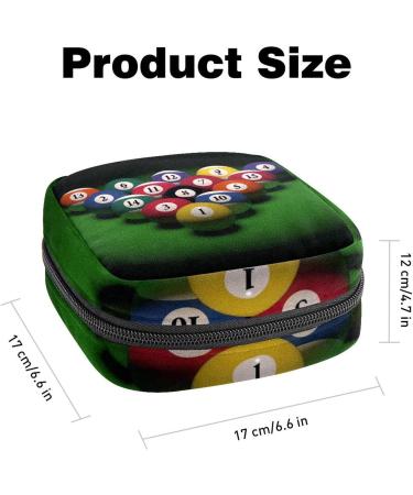 3D Illustration Billiards Napkin Storage Bag | Portable Menstrual Cup & Zipper Bag for Teens & Women - International Shipping Available - Buy Online on GoSupps.com