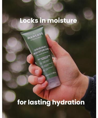 ManCave Natural Caffeine Moisturiser 100ml Helps Reduce Signs of Fatigue with UV Absorbers Suitable for all Skin Types Dermatologically Tested Vegan Made in England Single Pack - Buy Online on GoSupps.com