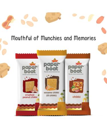  Paper Boat Paper Boat Chikki Family Pack Peanut Bars No Preservatives and Added Colors Gajak Candy Made with Jaggery Gazak (6 Pieces 16g Each) - Buy Online on GoSupps.com
