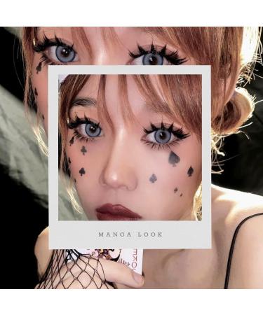 Shop AUGENL 10 Pairs Cute Japanese Style False Eyelashes - Thick Eye Lash Extensions for Cosplay & Anime Makeup - Reusable Manga Eye Makeup Tools (H03 - Buy Online on GoSupps.com