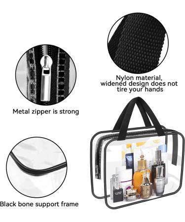 2-in-1 Waterproof Clear Toiletry Bag Set for Travel | Large PVC Cosmetic Bag for Men and Women | Black - Ideal for Vacation and Beach - Buy Online on GoSupps.com