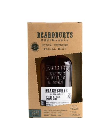 Beardburys Essentials Refresh Facial Mist Daily Hydrating Mist with Hyaluronic Acid & Red Grape Natural & Vegan for All Skin Types 4.06 fl oz