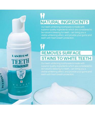 Teethaid Mouthwash & Whitening Foam Toothpaste - Natural Peppermint 50ml - 2PC | Fresh Breath & Gum Care - Buy Online on GoSupps.com