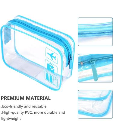 TSA Approved Clear Travel Toiletry Bags - 2pc Quart Size Set for Airport Security - Blue - Buy Online on GoSupps.com