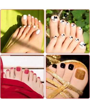 200pcs Natural Acrylic False Toe Nail Set with Glue and Box - Full Cover Artificial Tips for Women Girls, Ideal for Nail Salon and DIY Nail Art - Buy Online on GoSupps.com