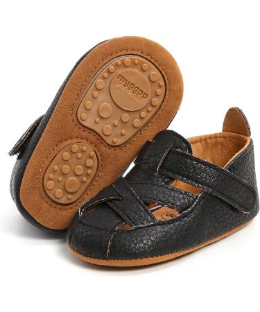 RVROVIC Baby Sandals Premium Soft Anti-Slip Rubber Soles - 12-18 Months, Black - Buy Online on GoSupps.com