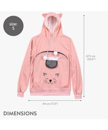 Homelevel Cat Pocket Hoodie Sweater - Cute Pet-Friendly Cat & Dog Bag Sweater for Small Pets - Pink - Buy Online on GoSupps.com