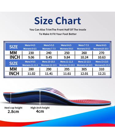 Walkomfy Heavy Duty Plantar Fasciitis Orthotic Insoles for High Arch Support - Men's 9-9.5 / Women's, Absorb Shock, Pain Relief & Comfort for Flat Feet - Work Boot Shoe Insert - Buy Online on GoSupps.com