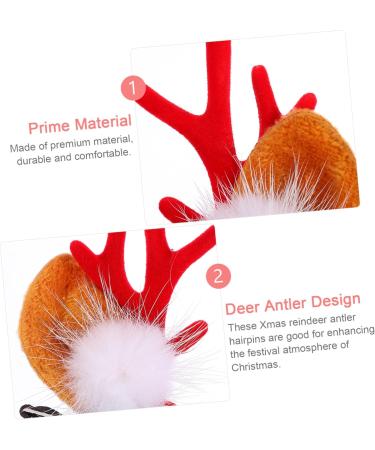 Angoily 2 Pairs Christmas Hair Clips Christmas Antler Hair Clip Billed Hair Clips Christmas Reindeer Antlers Headband Hair Clips Hair Claw Clips for Girls Women Hair Flannel Animal Ear - Buy Online on GoSupps.com