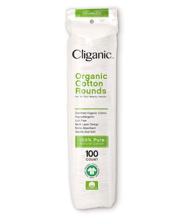Cliganic Organic Cotton Rounds (300 Count) - Hypoallergenic & Lint-Free Makeup Remover Pads | 100% Pure Cotton - 3 Pack (100 Count Each) - Buy Online on GoSupps.com