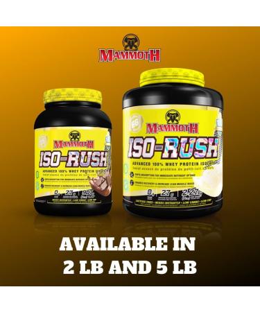 Mammoth Iso-Rush Premium Whey Protein Isolate Fast-Digesting Hormone Free Cross Flow Micro-Filtered (CFM) Sugar Free Bioactive Lactose Free Gluten Free 5 LB (Vanilla Ice Cream) - Buy Online on GoSupps.com