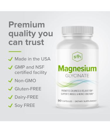 SFH Magnesium Glycinate 183mg - Highly Absorbable for Relaxation Sleep & Recovery Gentle on Stomach Easy-to-Swallow Capsules 45-Day Supply - Buy Online on GoSupps.com