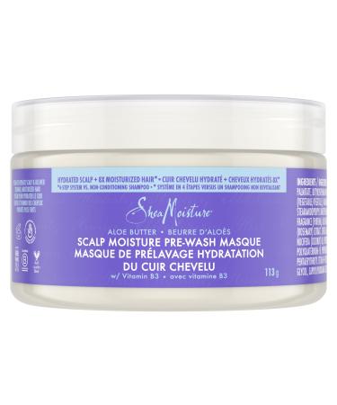Shea Moisture Aloe Butter Scalp Moisture Pre-Wash Masque with Vitamin B3 for hydrated scalp & stronger moisturized hair 113 g