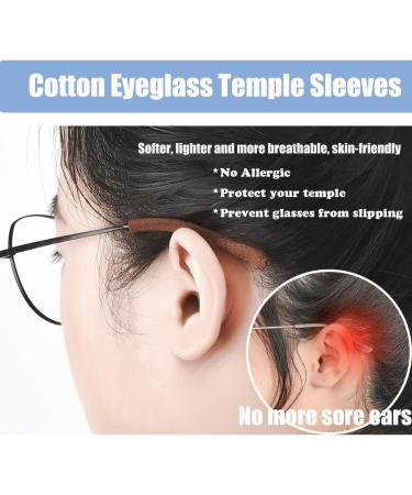 Shop 2 Pairs of Brown Ear Pads for Glasses | Anti-Slip Cushions & Grips for Comfort | Durable Knitting Design - Buy Online on GoSupps.com