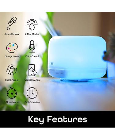500ml Smart WiFi Essential Oil Diffuser & Humidifier with Alexa & Google Home Control - Buy Online on GoSupps.com