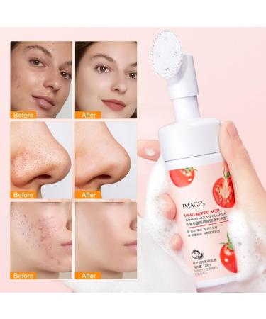 Tomato Foaming Cleanser Hyaluronic Acid Foaming Facial Cleanser Sensitive Face Wash With Hyaluronic Acid Tomato Facial Cleanser For Dry Skin Remove Impurities & Control Shine 100ml - Buy Online on GoSupps.com