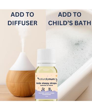 Naturally Mum Kids Sleepy Drops | Essential Oil Blend 10ml | Lavender Sweet Orange & Frankincense | Aromatherapy Oil for Diffuser & Bath | Oil for Better Sleep | Made in The UK - Buy Online on GoSupps.com