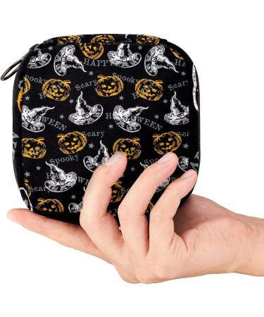 Halloween Pattern Sanitary Napkin Storage Bag | Menstrual Period Pouch for Teen Girls & Women - Color 10 - Buy Online on GoSupps.com