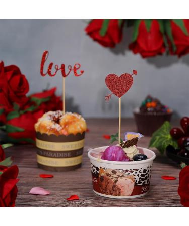 60 Pieces Cupcake Toppers Graduation Valentine Theme Cake Toppers Picks for Graduation Valentine's Day Wedding Engagement Decorations Bridal Shower Birthday Party Supplies 6 Styles(Love Style) - Buy Online on GoSupps.com