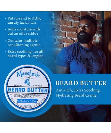 Maestro's Classic Beard Butter | Mark of a Man Blend | 4 oz (Pack of 1) - Buy Online on GoSupps.com
