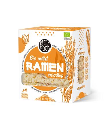 Diet -food organic ramen noodles gluten -free vegetarian and vegan food fat -free soy -free soy -free water -soluble diet noodles Low calorie content 280 g Bio millet Noodles 100% - ramen 280 g (1 Pack) - Buy Online on GoSupps.com