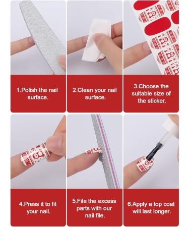 12 Sheets Christmas Nail Polish Stickers EBANKU Adhesive Full Nail Wraps Santa Claus Penguin Snowflake Design Nail Art Decals Strips with 1 Piece Nail Files for Women Girl Christmas Nail Decoration - Buy Online on GoSupps.com