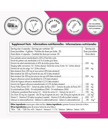 Supersmart - ProstaNatural Formula (Advanced Formula) - with Saw Palmetto Nettle Root Beta-Sitosterol - Prostate Supplement | Non-GMO & Gluten Free - 120 Vegetarian Capsules - Buy Online on GoSupps.com