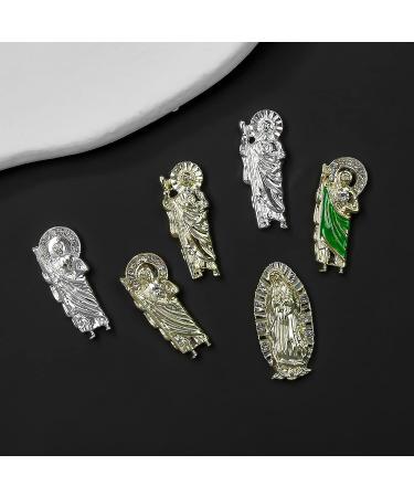 20PCS San Judas Nail Charms | Virgin Mary & San Judas Tadeo Charms for Acrylic Nails | 3D Metal Alloy Rhinestones for Women DIY Nails - Buy Online on GoSupps.com