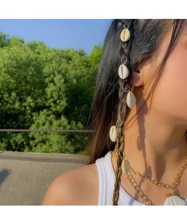 Iaceble Vintage Dreadlock Hair Rings Shell Clips | Braid Hoops Decoration | Sea Shell Dangle | Hip Hop Accessories for Women & Girls | Headdress | 5 Pcs (Gold) - Buy Online on GoSupps.com