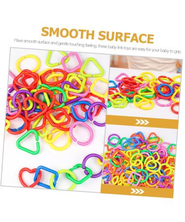 Ibasenice 70 STK Geometric Chain Buckle - Sensory Rings for Toddlers Plastic Links & Baby Toys for Wagons & Seats - Buy Online on GoSupps.com