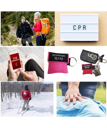 Dztsmart CPR Mask Keychain - 5 Pack Ventilation Masks with Carabiner | First Aid Pocket Masks with Check Valve | AED Training - Pink - Buy Online on GoSupps.com