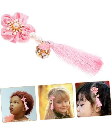 minkissy 1 Pair Kids Barrettes for Hair Kids Hair Side Bows Hair Clips Tassels Barrettes Flower Hair Clip New Year Hairwear Hair Clip for Han Girls Hairclips Child Ribbon Japanese-style - Buy Online on GoSupps.com