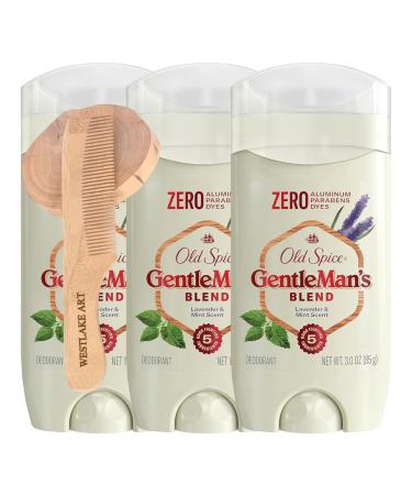 Bundle of Wooden Comb - 18cm - 17g - Pale and GentleMan's Deodorant Aluminum Free - Lavender & Mint 3 Ounce Pack of 3
