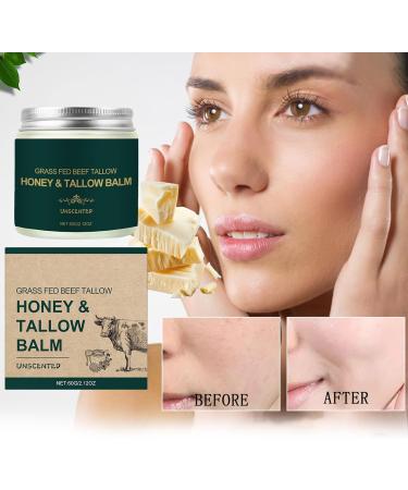 Baume s bum et miel pour le visage suif de b uf pour la peau suif de b uf nourri l'herbe et miel sauvage brut cr me hydratante pour le corps le visage pour les peaux sensibles s ches 2 Pi ces. - Buy Online on GoSupps.com