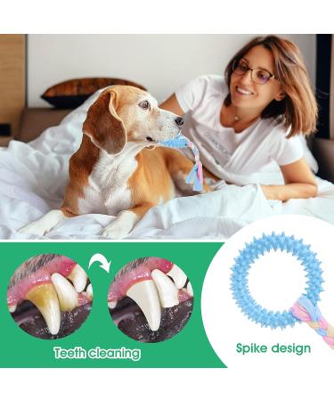 Cobee Puppy Tooth Toys - 4 Pc Interactive Rubber & Cotton Set for Teething Small Dogs | Soothing & Calming Chew Toys - Buy Online on GoSupps.com