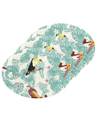 3-Pack Cleaning Kitchen Sponges Oval Green Leaves Kitchen Cellulose Dishwashing Wood Pulp Cotton