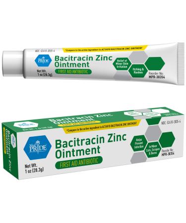 MED PRIDE Bacitracin with Zinc Ointment Antibiotic Bacitracin for Infection Prevention and Skin Relief 1 Oz Tube