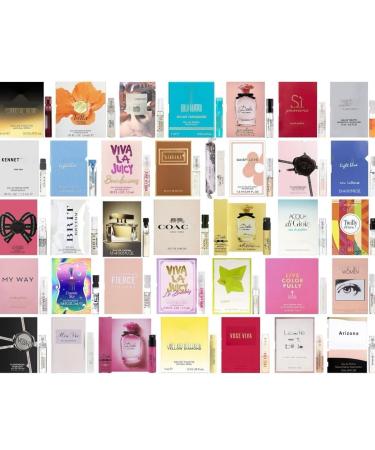 Women's Designer Fragrance Sampler Set - Luxury High End Perfume Vial Sample Most Popular (8 Random Samples) 0.01 Fl Oz (Pack of 8)